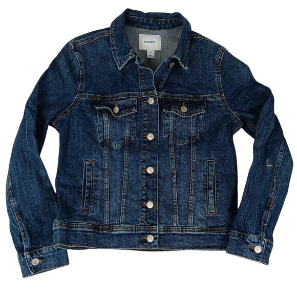 Old Navy Custom Jean Jacket Women's Medium Blue "Aerosmith" Hand Painted Cropped - Picture 3 of 13